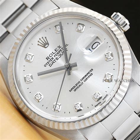 rolex oyster perpetual datejust white face|rolex datejust 18k white gold.